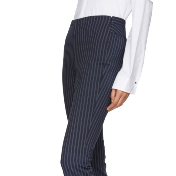 Rag & Bone Simone Navy Blue Twill Pinstriped Trouser Pants Women’s 8 - Picture 4 of 13